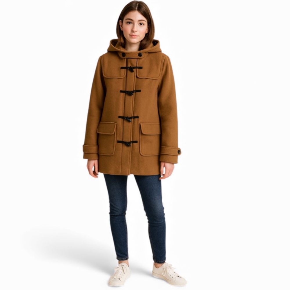 LILLY PULTIZER Camel Toggle Wool Pea Coat Girls Size 12 - Picture 3 of 14